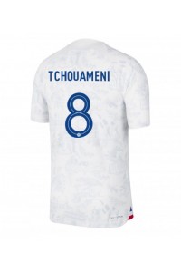 Ranska Aurelien Tchouameni #8 Jalkapallovaatteet Vieraspaita MM-kisat 2022 Lyhythihainen